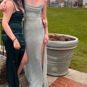 Windsor Green and Silver Prom Dresses